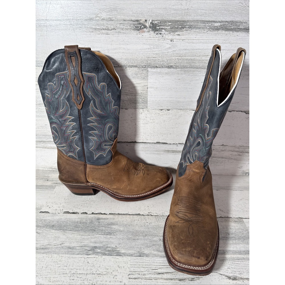 Boulet Men's Cowboy Boots 14" Steel Toe Square Cowboy Heel - Size 9E